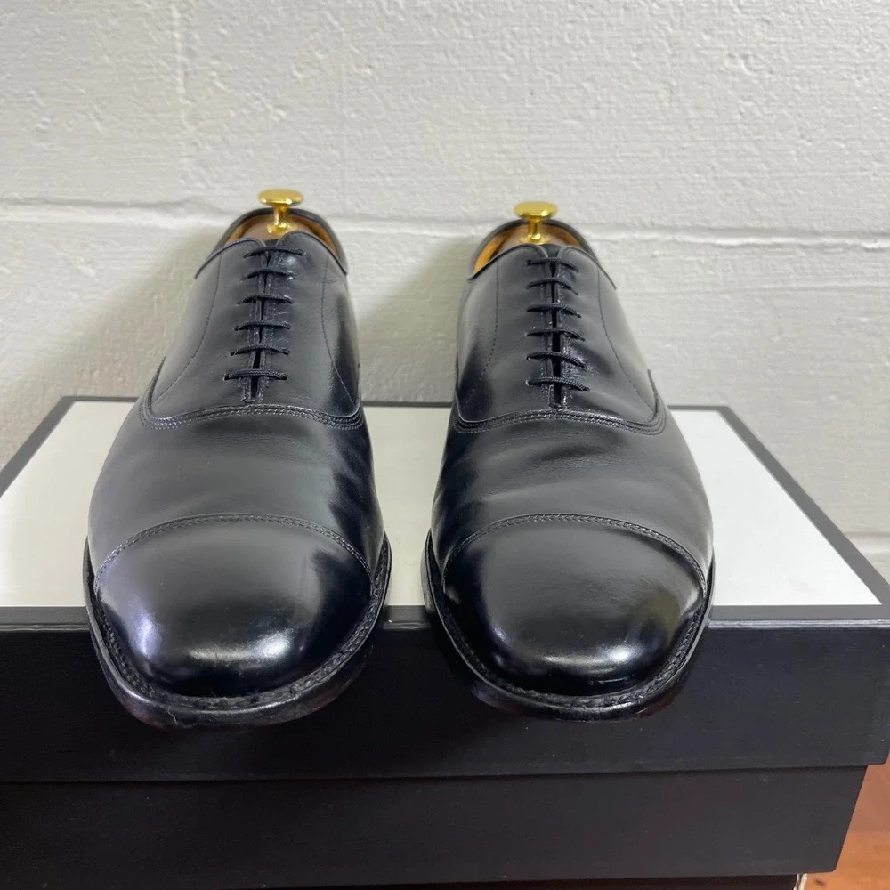 Allen Edmonds Park Avenue 5615 Black Leather Cap Toe Oxford Dress Mens 11.5 D